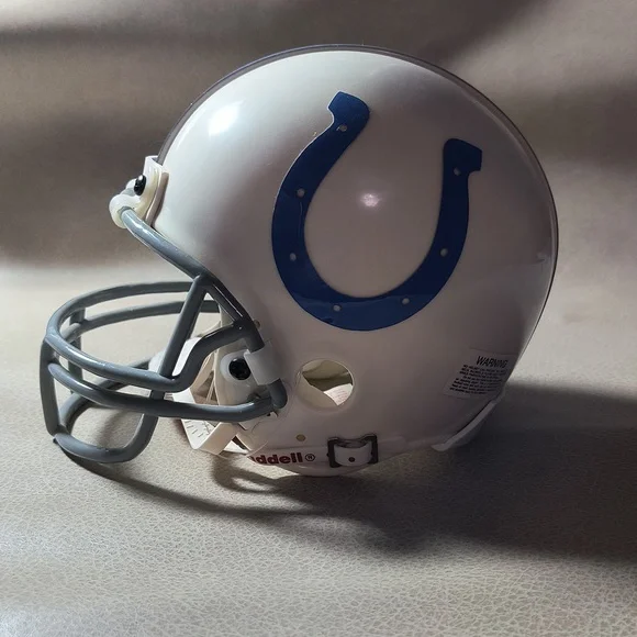 Autographed COLTS White and Blue Football Helmet - Picture 4 of 8